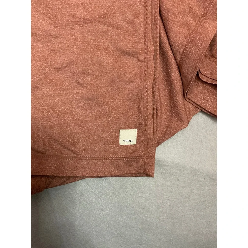 Vuori Strato Tech Tee Mens Terracotta Performance Pocket T-Shirt Large